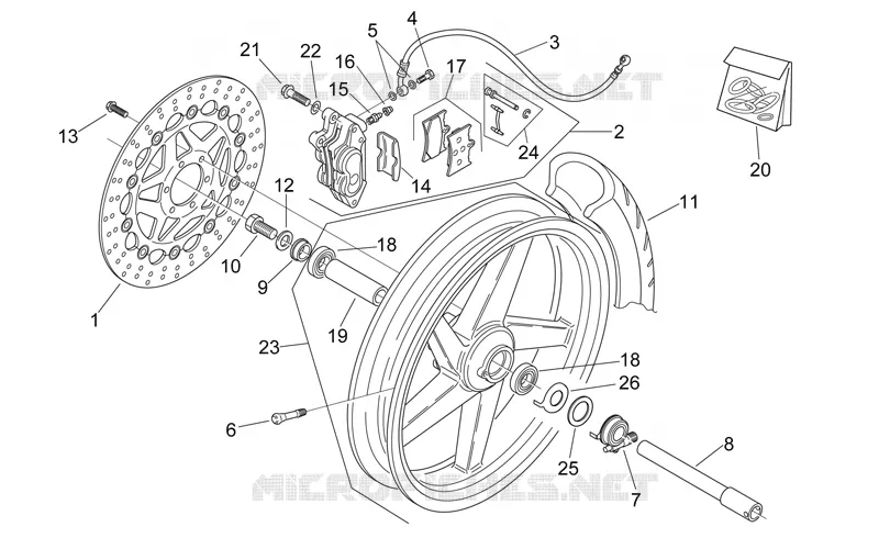 Front wheel Aprilia APRILIA-MOTORCYCLES 125 RS 2001  RS 125