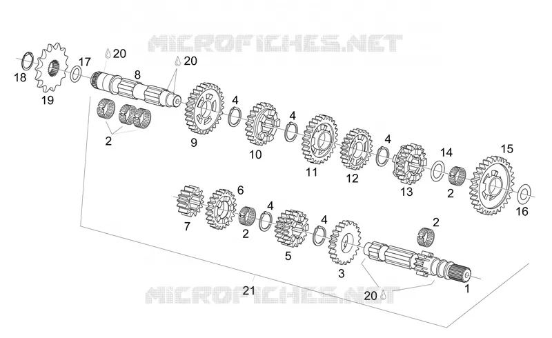 Transmission Aprilia APRILIA-MOTORCYCLES 125 RS 2002  RS 125