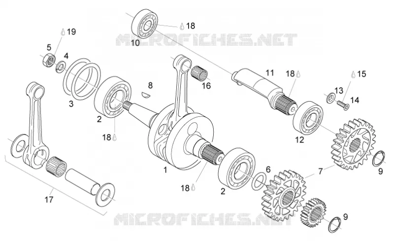 Crankshaft - Balance shaft Aprilia APRILIA-MOTORCYCLES 125 RS 2007  RS 125
