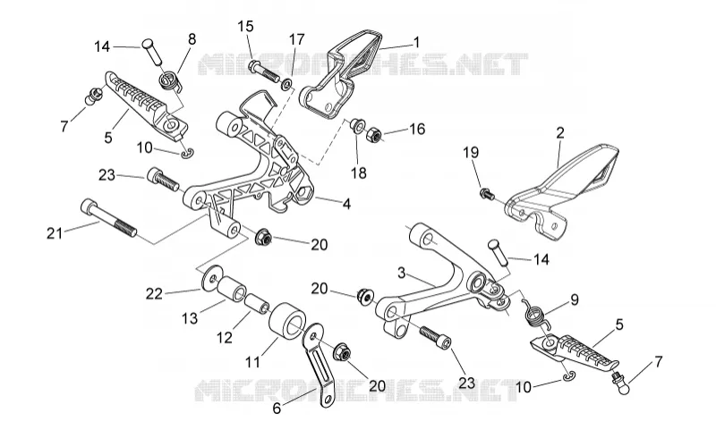 Front footrests Aprilia APRILIA-MOTORCYCLES 125 RS 2008  RS 125