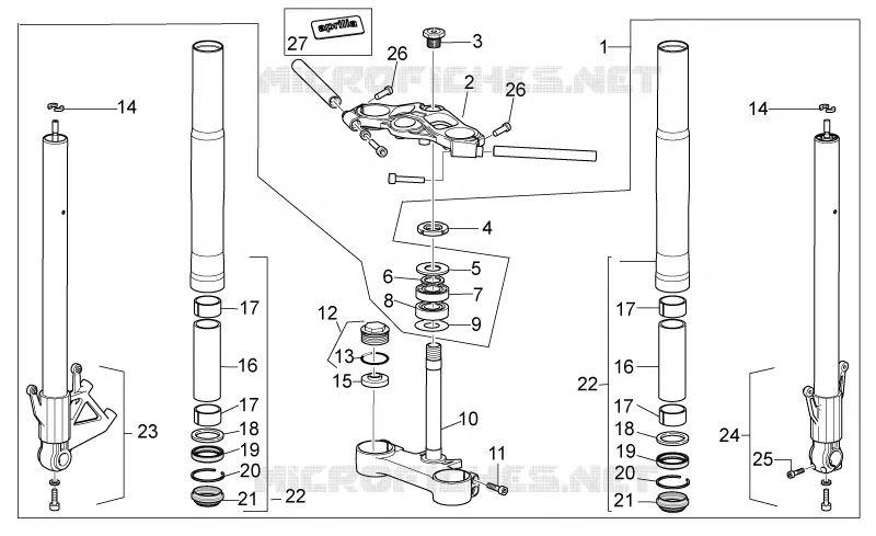 Front fork Aprilia APRILIA-MOTORCYCLES 125 RS 2009  RS 125