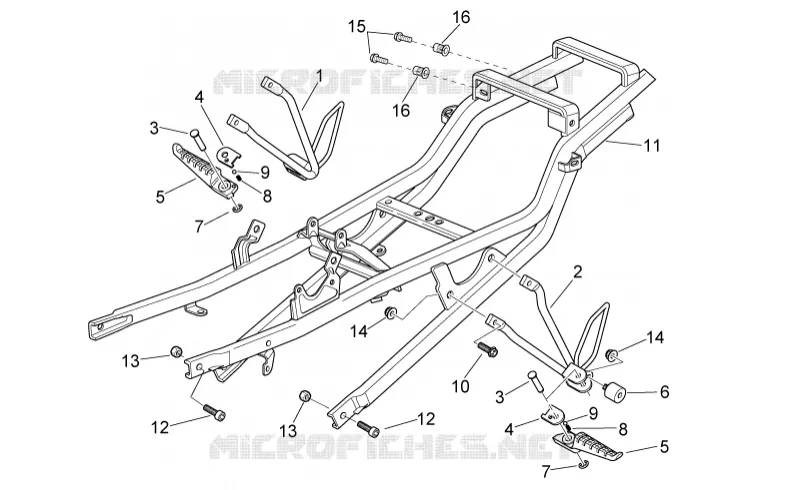 Rear footrests Aprilia APRILIA-MOTORCYCLES 125 RS 2008  RS 125
