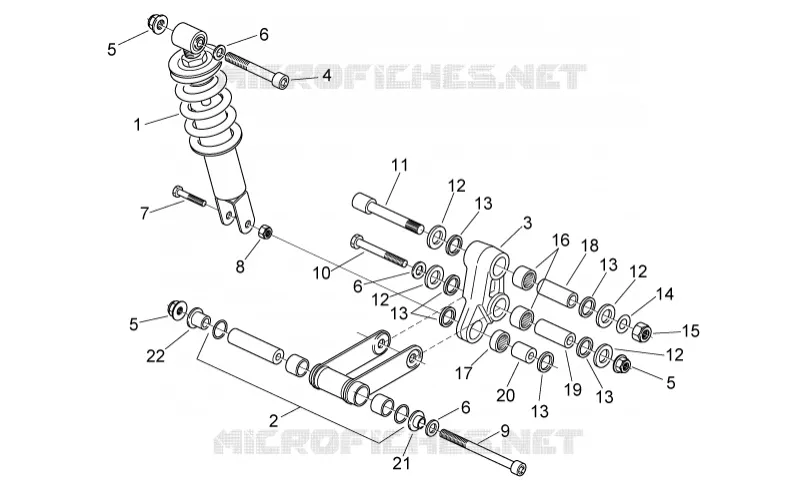 Rear shock absorber Aprilia APRILIA-MOTORCYCLES 125 RS 2008  RS 125