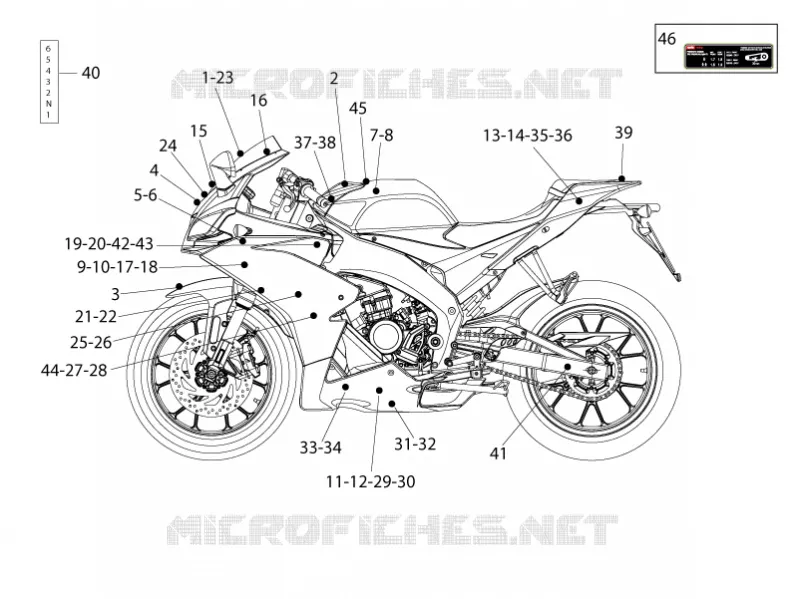 Decal Aprilia APRILIA-MOTORCYCLES 125 RS4 2012  RS4 125 4T