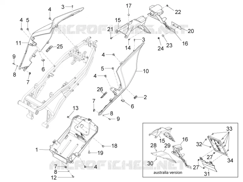 Rear body Aprilia APRILIA-MOTORCYCLES 125 RS4 2013  RS4 125 4T
