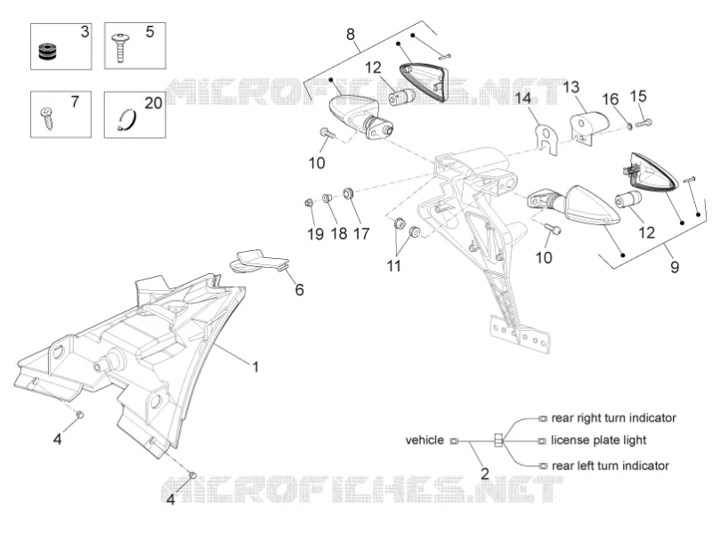 Rear lights Aprilia APRILIA-MOTORCYCLES 125 RS4 2012  RS4 125 4T