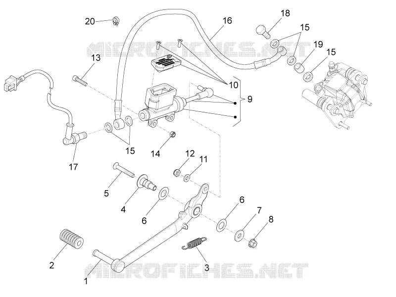 Rear master cylinder Aprilia APRILIA-MOTORCYCLES 125 RS4 2013  RS4 125 4T