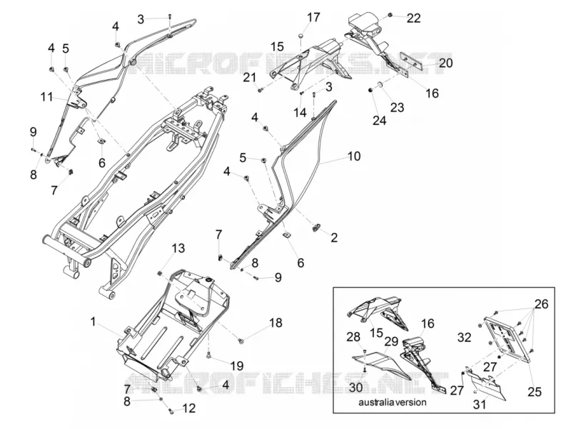 Rear body Aprilia APRILIA-MOTORCYCLES 125 RS4 2015  RS4 125 4T
