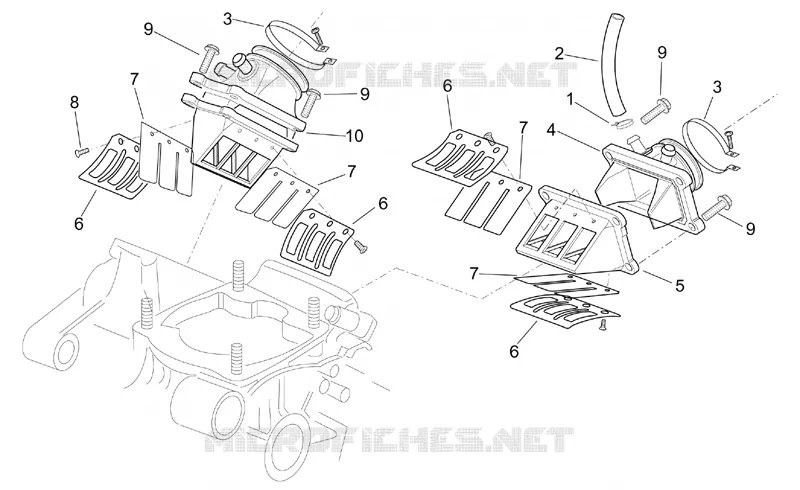 Carburettor flange Aprilia APRILIA-MOTORCYCLES 250 RS 1997  RS 250
