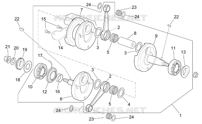 Drive shaft Aprilia APRILIA-MOTORCYCLES 250 RS 1997  RS 250