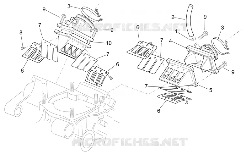 Carburettor flange Aprilia APRILIA-MOTORCYCLES 250 RS 1998  RS 250