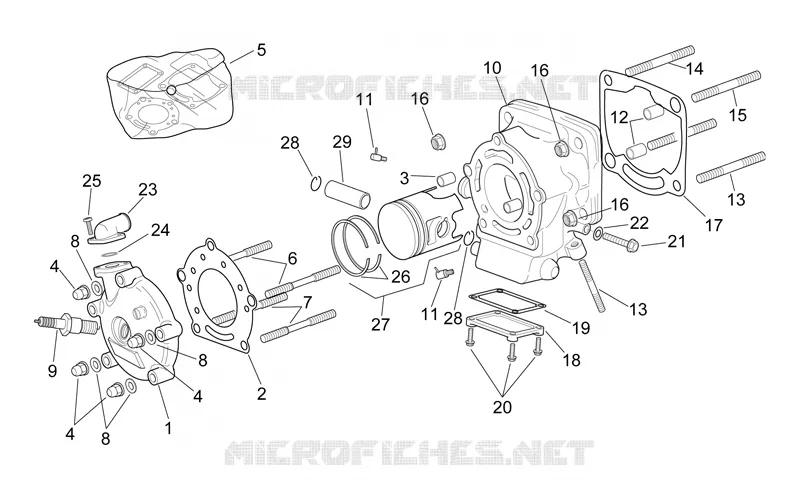 Horizontal cylinder assembly Aprilia APRILIA-MOTORCYCLES 250 RS 1998  RS 250