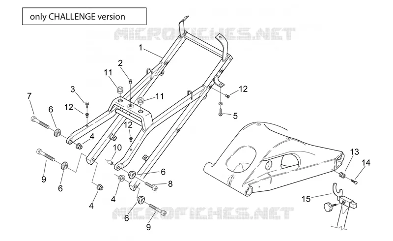 Saddel supp./Swing arm-Chall.Vers. Aprilia APRILIA-MOTORCYCLES 250 RS 2002  RS 250