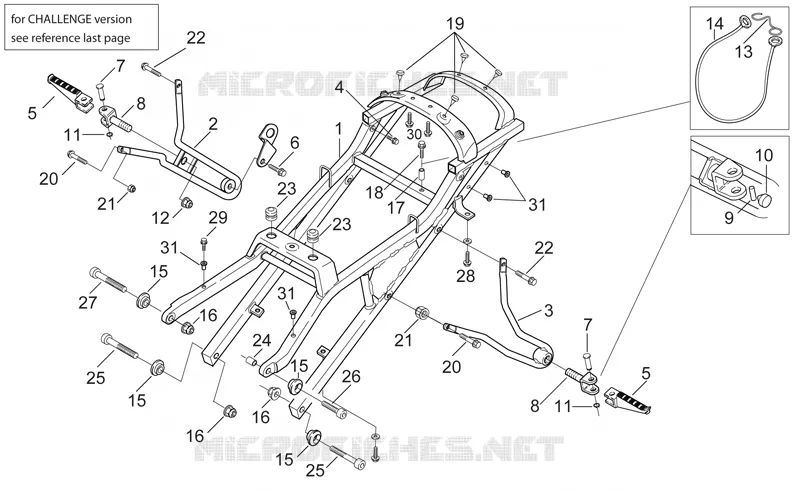 Saddel support - Rear foot rests Aprilia APRILIA-MOTORCYCLES 250 RS 1999  RS 250