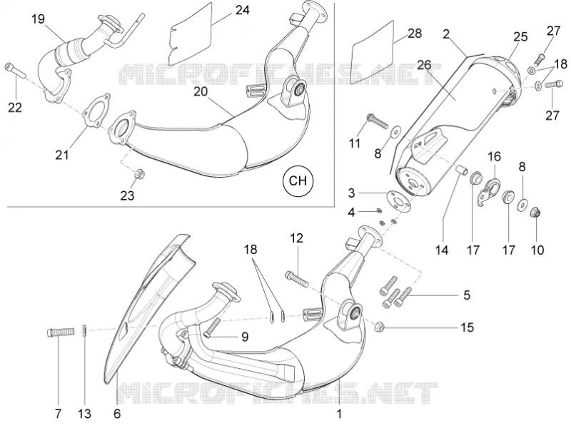 Exhaust pipe Aprilia APRILIA-MOTORCYCLES 50 RS4 2012  RS4 50 2T