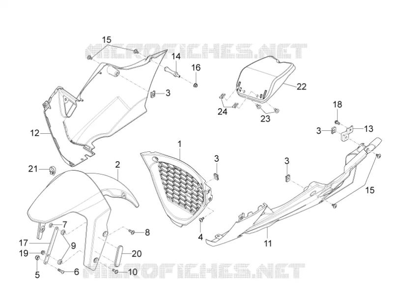 Front mudguard-Pillar Aprilia APRILIA-MOTORCYCLES 50 RS4 2012  RS4 50 2T