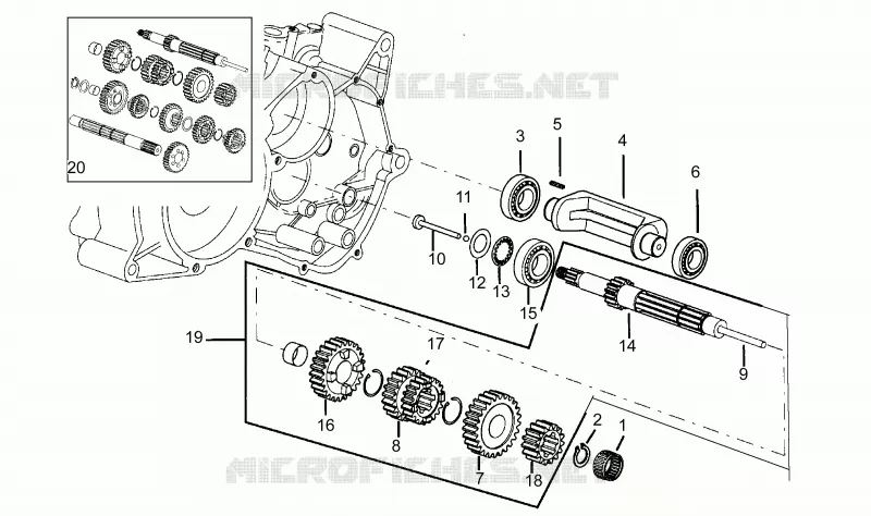 Primary gear shaft Aprilia APRILIA-MOTORCYCLES 50 RS 1995  RS 50