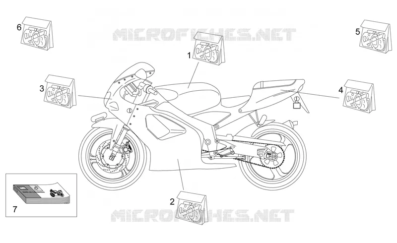 Decal and operator's handbook Aprilia APRILIA-MOTORCYCLES 50 RS 1996  RS 50