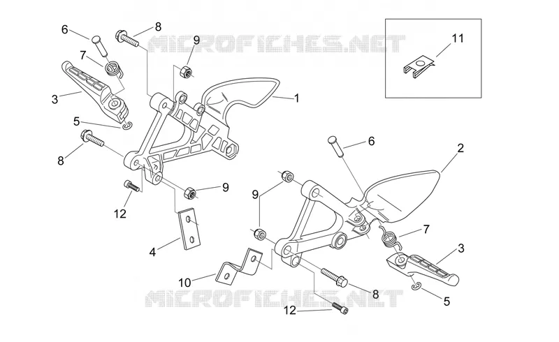 Front footrests Aprilia APRILIA-MOTORCYCLES 50 RS 1999  RS 50