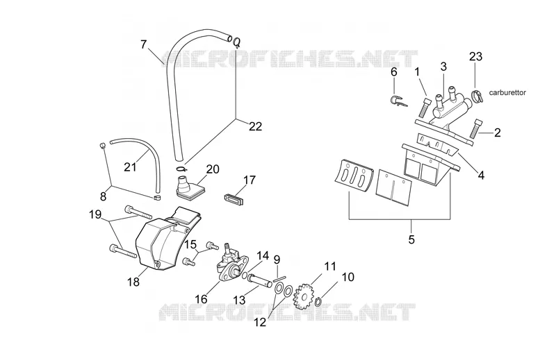 Oil pump - Manifold Aprilia APRILIA-MOTORCYCLES 50 RS 2001  RS 50