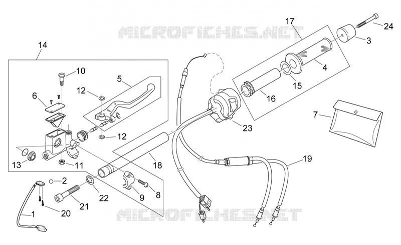 RH controls Aprilia APRILIA-MOTORCYCLES 50 RS 1999  RS 50