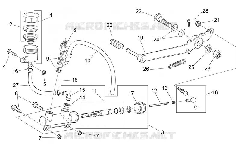Rear master cylinder Aprilia APRILIA-MOTORCYCLES 50 RS 2003  RS 50