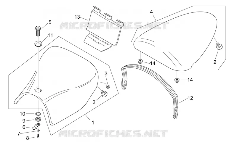 Saddle unit Aprilia APRILIA-MOTORCYCLES 50 RS 2003  RS 50