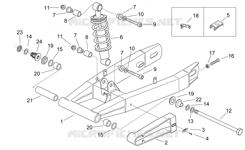 Swing arm - Shock absorber Aprilia APRILIA-MOTORCYCLES 50 RS 2002  RS 50
