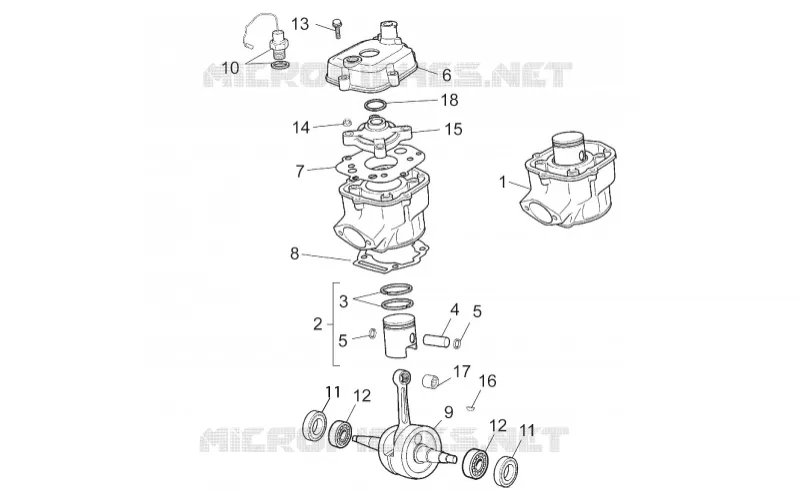 Cylinder - Piston Aprilia APRILIA-MOTORCYCLES 50 RS 2008  RS 50