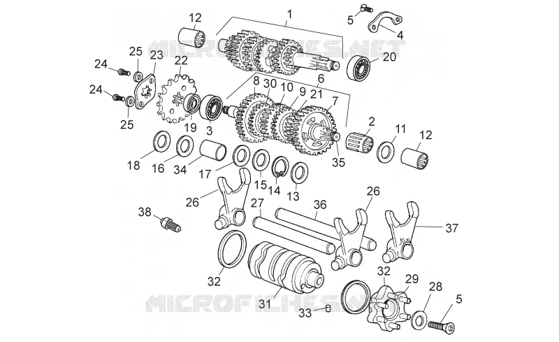 Gear box Aprilia APRILIA-MOTORCYCLES 50 RS 2008  RS 50
