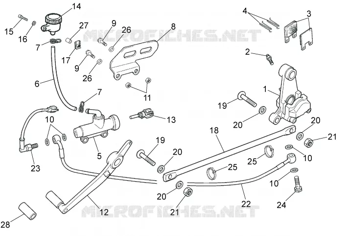 Rear brake system Aprilia APRILIA-MOTORCYCLES 50 RS 2008  RS 50
