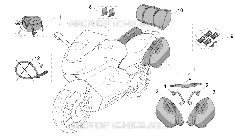 Acc.-Top/cases,side cases var Aprilia APRILIA-MOTORCYCLES 1000 RST-FUTURA 2002  RST 1000 Futura