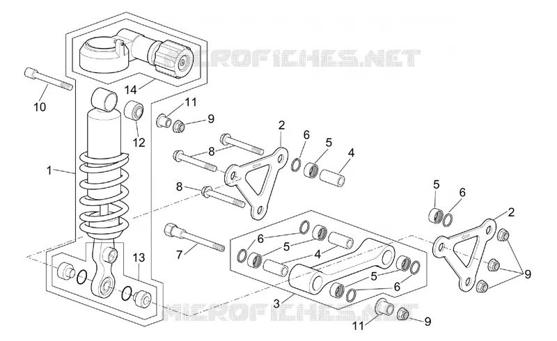 Connecting rod - rear shock abs. Aprilia APRILIA-MOTORCYCLES 1000 RST-FUTURA 2003  RST 1000 Futura