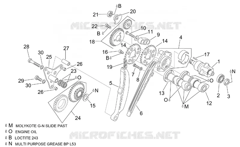 Rear cylinder timing system Aprilia APRILIA-MOTORCYCLES 1000 RST-FUTURA 2003  RST 1000 Futura