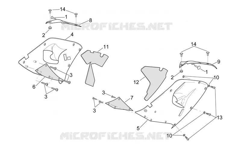 Central body - Upper fairings Aprilia APRILIA-MOTORCYCLES 1000 RSV 1999  RSV 1000