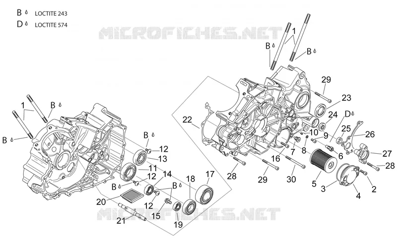 Crankcases II Aprilia APRILIA-MOTORCYCLES 1000 RSV 1998  RSV 1000