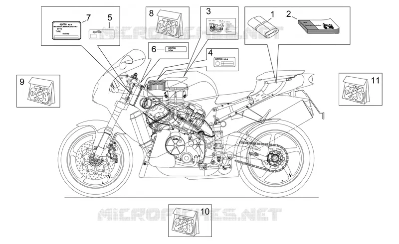 Decal and plate set Aprilia APRILIA-MOTORCYCLES 1000 RSV 1999  RSV 1000
