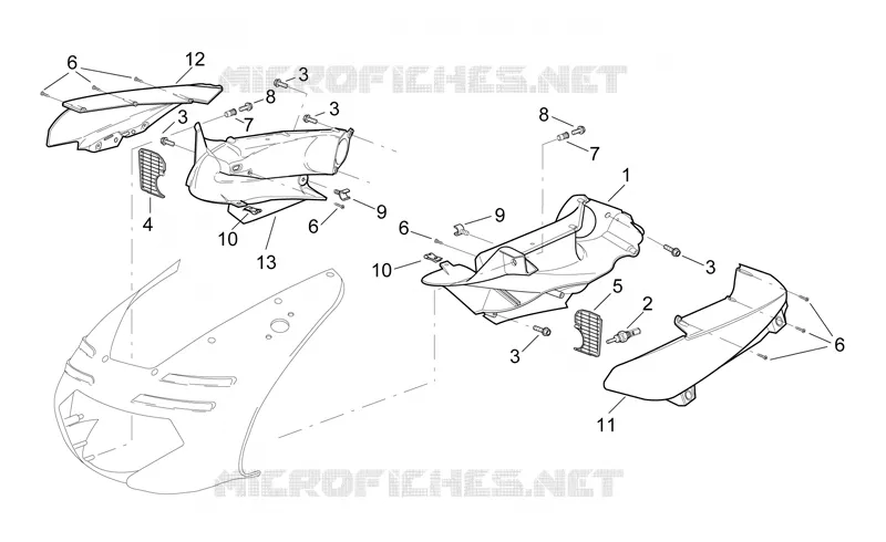 Front body - Duct Aprilia APRILIA-MOTORCYCLES 1000 RSV 1999  RSV 1000