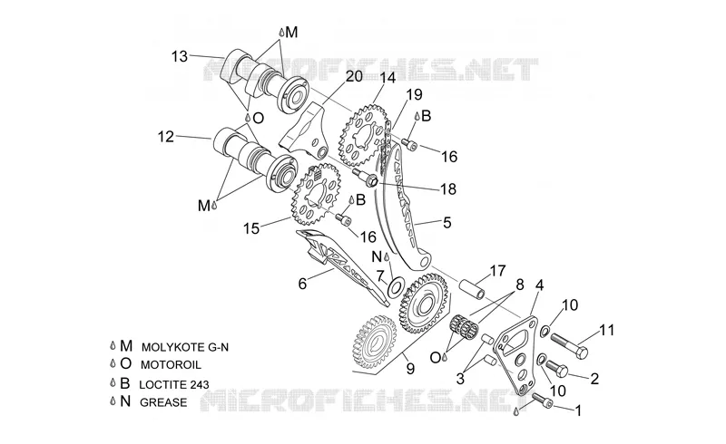 Front cylinder timing system Aprilia APRILIA-MOTORCYCLES 1000 RSV 1999  RSV 1000