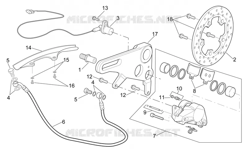 Rear brake caliper Aprilia APRILIA-MOTORCYCLES 1000 RSV 1999  RSV 1000