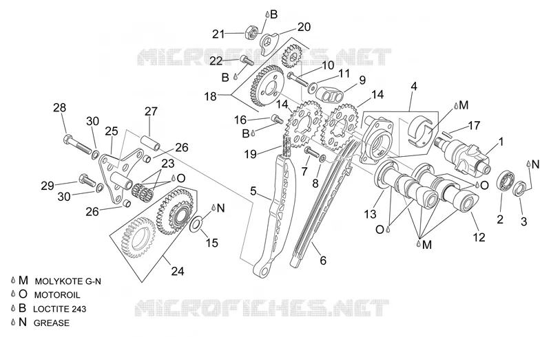 Rear cylinder timing system Aprilia APRILIA-MOTORCYCLES 1000 RSV 1999  RSV 1000