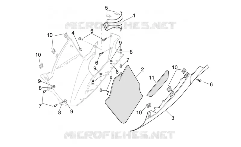 Central body - LH fairings Aprilia APRILIA-MOTORCYCLES 1000 RSV 2000  RSV 1000