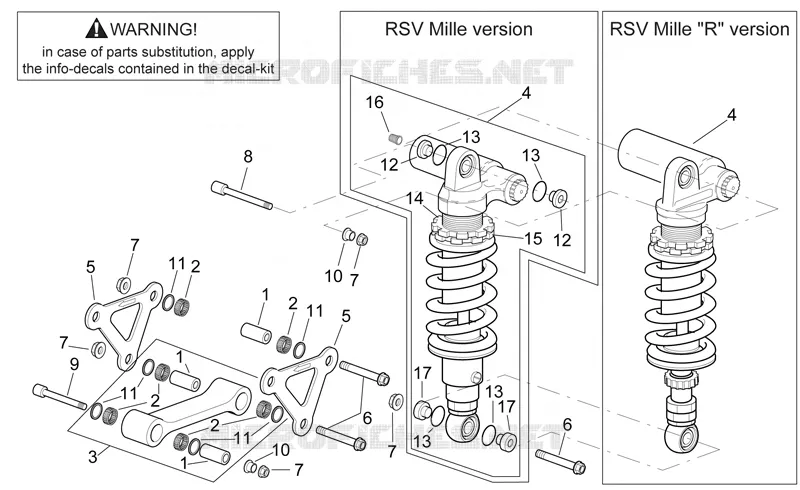 Connecting rod - rear shock abs. Aprilia APRILIA-MOTORCYCLES 1000 RSV 2000  RSV 1000