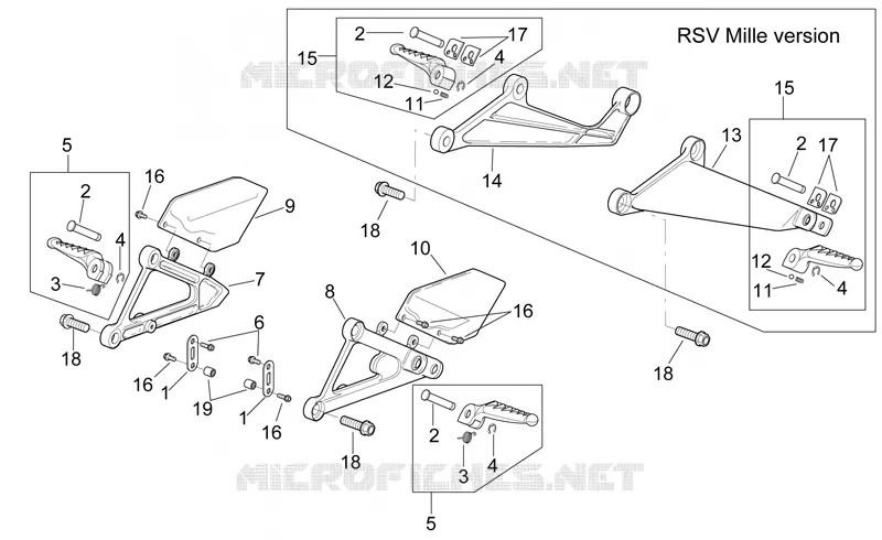 Foot rests Aprilia APRILIA-MOTORCYCLES 1000 RSV 2000  RSV 1000