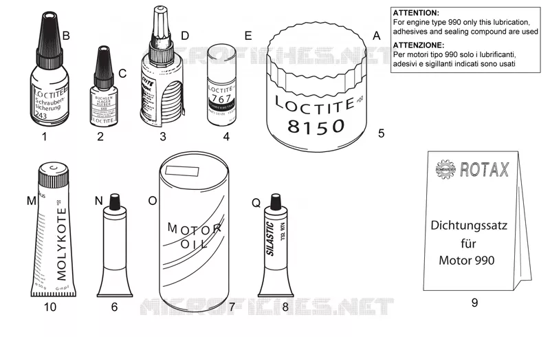 Sealing and lubricating agents Aprilia APRILIA-MOTORCYCLES 1000 RSV 2000  RSV 1000