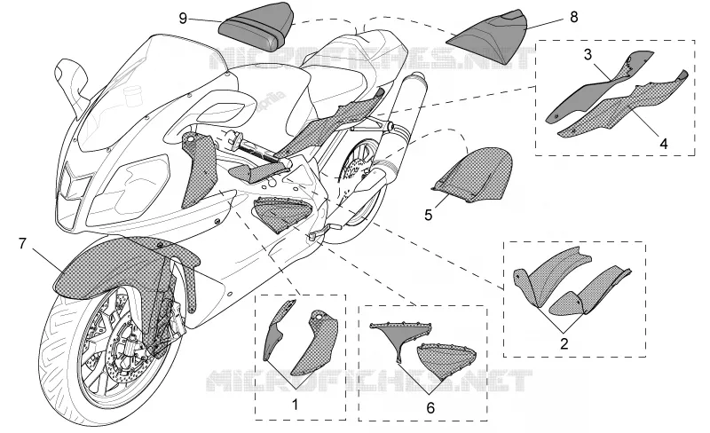 Acc. - Special body parts Aprilia APRILIA-MOTORCYCLES 1000 RSV 2007  RSV 1000