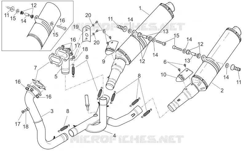 Exhaust pipe Aprilia APRILIA-MOTORCYCLES 1000 RSV 2004  RSV 1000