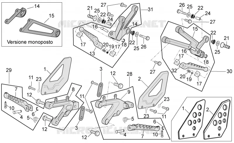Foot rests Aprilia APRILIA-MOTORCYCLES 1000 RSV 2005  RSV 1000