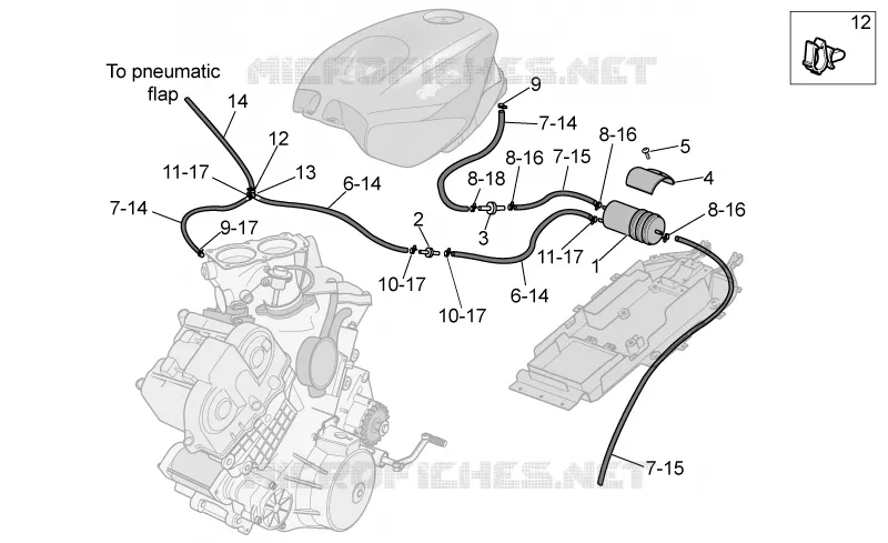 Fuel vapour recover system Aprilia APRILIA-MOTORCYCLES 1000 RSV 2006  RSV 1000
