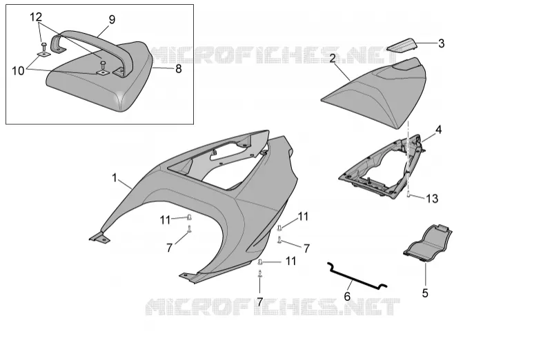 Rear body - Rear fairing I Aprilia APRILIA-MOTORCYCLES 1000 RSV 2008  RSV 1000